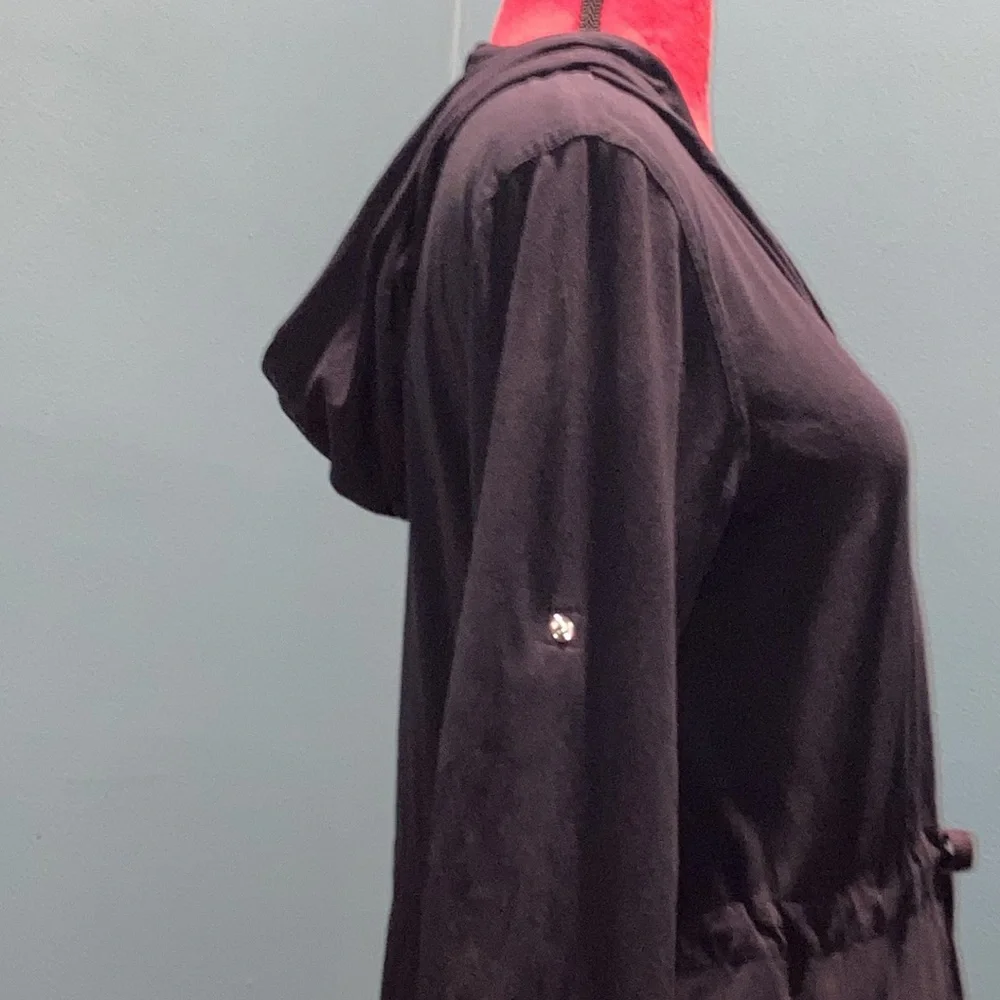 J Jill Black Cotton Zip Up Hoodie Size Small - Picture 7 of 16